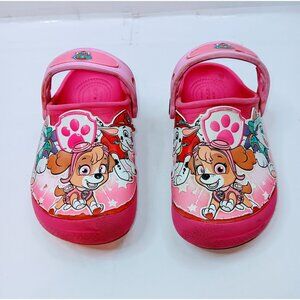 Paw Patrol Pink Kids Clogs With Skye & Friends Adjustable Strap Lightweight & Co